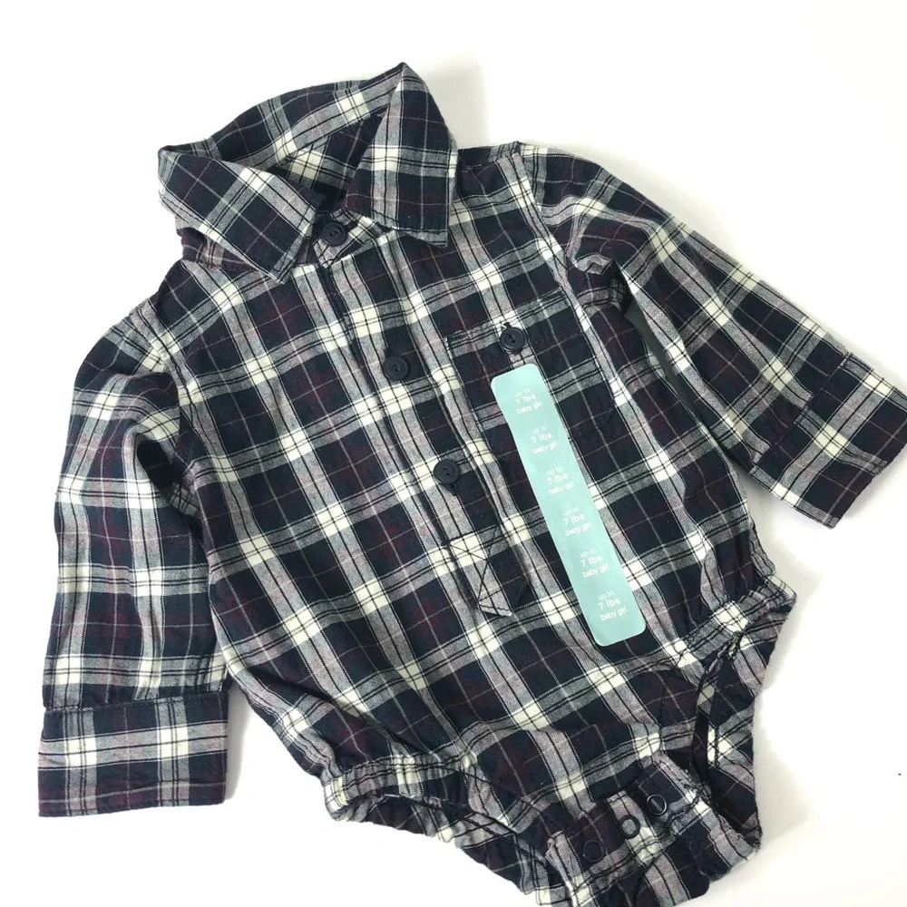 Baby Gap Plaid Purple Long Sleeve Shirt 749